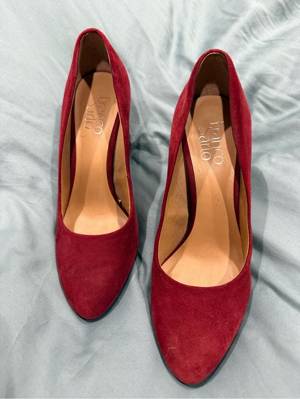 Franco Sarto Red Suede Pumps